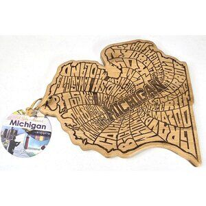 Totally Bamboo Michigan Cutting Serving Board Laser Etched Destination 11" New